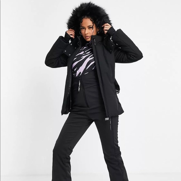 ASOS Jackets & Blazers - NWT ASOS 4505 ski belted jacket with faux fur hood